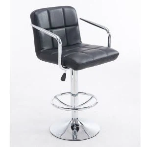 Taburete de bar de metal vintage de cuero ajustable con muebles de moda GY-1068A